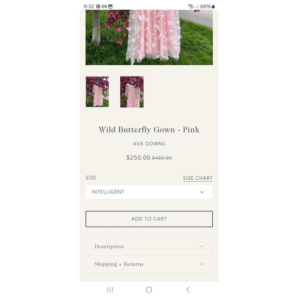 Ava Gowns Pink Floral Midi Dress - Picture 9 of 10